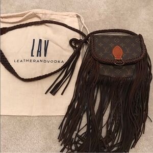 Authentic Louis Vuitton Upcycled St Cloud Fringe leather & Vodka Revamp Braid